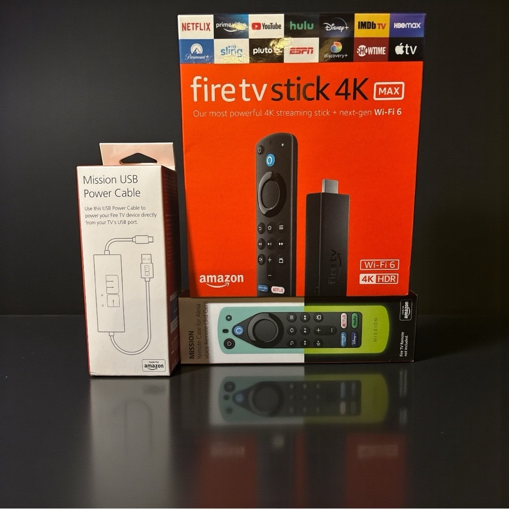 Amazon Fire TV Stick 4K Max with Alexa Remote and USB Cable Package SET